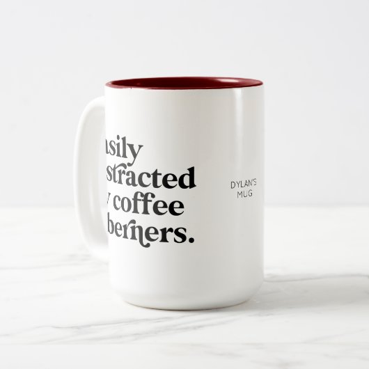 Moderner Kaffee & Berners Dog Lover Custom Zweifarbige Tasse (Vorderseite Links)