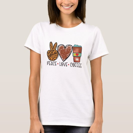 Moderner Kaffee-Liebe T-Shirt (Vorderseite)