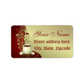 Moderner Kaffee Lover Adressaufkleber (Vorne)