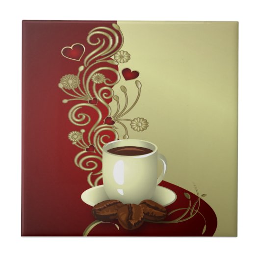 Moderner Kaffee Lover Fliese (Vorderseite)