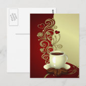 Moderner Kaffee Lover Postkarte (Vorne/Hinten)
