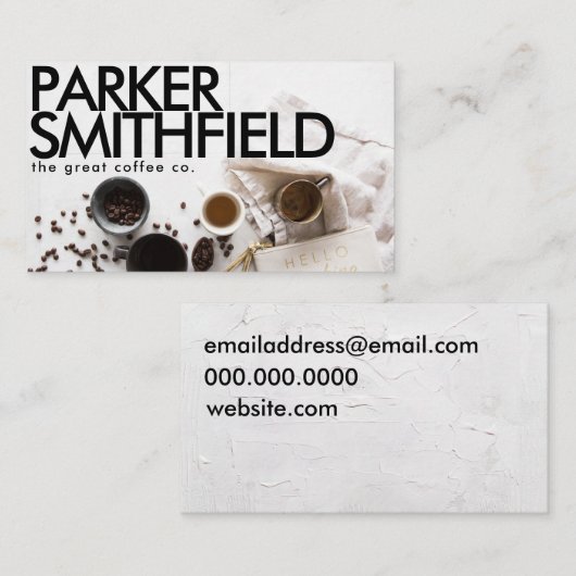 Moderner Kaffee Visitenkarte (Vorne/Hinten)