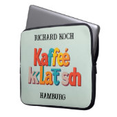 Moderner Kaffeeklatsch Deutsche Herkunft Brauch Laptopschutzhülle (Vorderseite Links)
