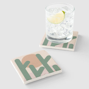 Moderner Kakteen des Mittelalters Art Earthy Patte Steinuntersetzer