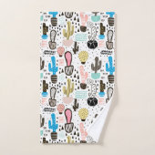 Moderner Kaktus-geometrisches Muster Badhandtuch Set (Handtuch)
