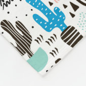 Moderner Kaktus-geometrisches Muster Fleecedecke (Ecke)