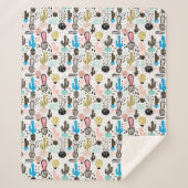 Moderner Kaktus-geometrisches Muster Sherpadecke (Vorderseite)