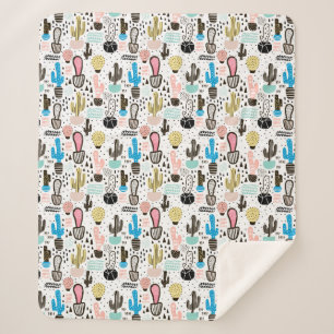 Moderner Kaktus-geometrisches Muster Sherpadecke