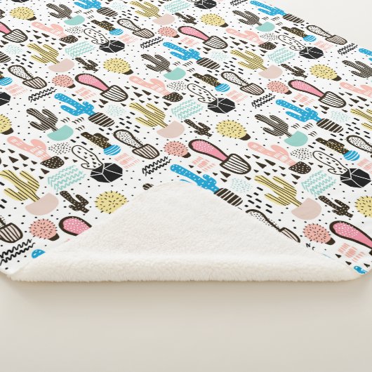 Moderner Kaktus-geometrisches Muster Sherpadecke (3/4)