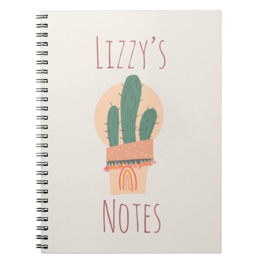 Moderner Kaktus gepunktete Pflanze Regenbogen Notizblock (Vorderseite)