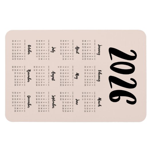 Moderner Kalender 2024 Magnet (Horizontal)