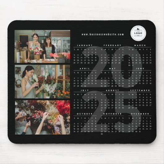 Moderner Kalender 2025 Neujahr Minimalistisch 3 Fo Mousepad (Vorne)