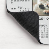 Moderner Kalender 2026 Ihr Foto Name auf Grau Mousepad (Ecke)