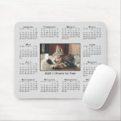 Moderner Kalender 2026 Ihr Foto Name auf Grau Mousepad (Mit Mouse)