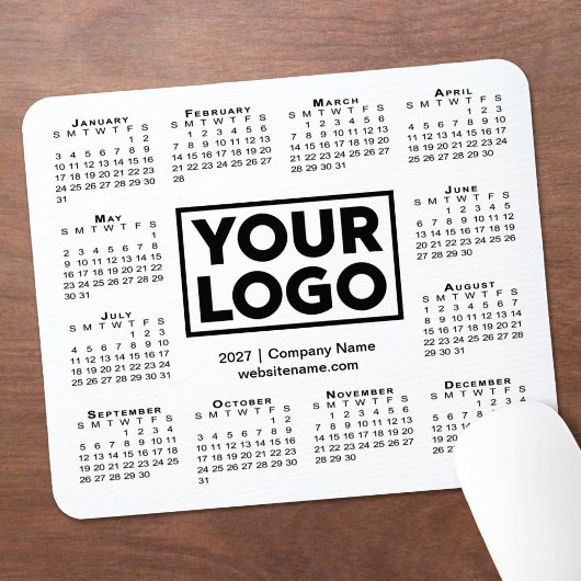 Moderner Kalender 2027 Firmenlogo Unternehmen Mousepad