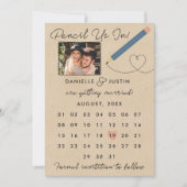Moderner Kalender "Bleistift in" Save The Date (Vorderseite)