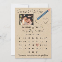 Moderner Kalender "Bleistift in" Save The Date