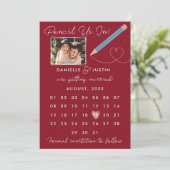 Moderner Kalender "Bleistift in" Save The Date (Stehend Vorderseite)