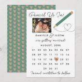 Moderner Kalender "Bleistift in" Save The Date (Vorne/Hinten)