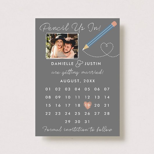Moderner Kalender "Bleistift in" Save The Date