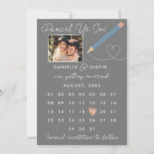Moderner Kalender "Bleistift in" Save The Date (Vorderseite)