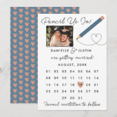 Moderner Kalender "Bleistift in" Save The Date (Vorne/Hinten)