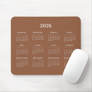 Moderner Kalender braun minimalistisch Mousepad