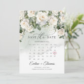 Moderner Kalender für Rosen und Grünpflanzen Save The Date (Stehend Vorderseite)