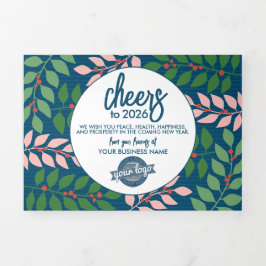 Moderner Kalender mit Logo - Blue Green Business Dreifach Gefaltete Urlaubskarte