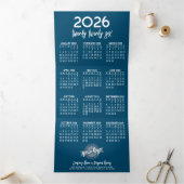 Moderner Kalender mit Logo - Blue Green Business Dreifach Gefaltete Urlaubskarte (Innenseite)