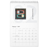 Moderner Kalender Mitte des Jahrhunderts (Feb 2027)