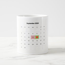 Moderner Kalender: Personalisierter Datumsmarker m Jumbo-Tasse