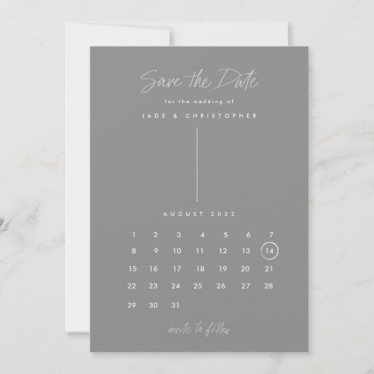 Moderner Kalender Save the Date (Vorderseite)