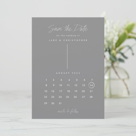 Moderner Kalender Save the Date (Stehend Vorderseite)