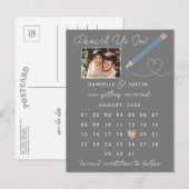 Moderner Kalender Save the Date Ankündigungspostkarte (Vorne/Hinten)