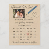 Moderner Kalender Save the Date Ankündigungspostkarte (Vorderseite)