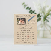 Moderner Kalender Save the Date Ankündigungspostkarte (Stehend Vorderseite)