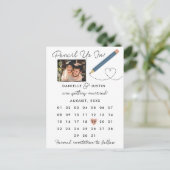 Moderner Kalender Save the Date Ankündigungspostkarte (Stehend Vorderseite)