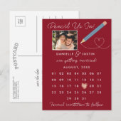 Moderner Kalender Save the Date Ankündigungspostkarte (Vorne/Hinten)