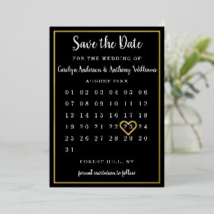Moderner Kalender Save The Date Echt Folieneinladung