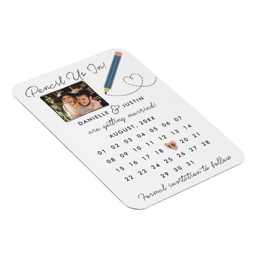 Moderner Kalender Save the Date Magnet (Rechte Seite)