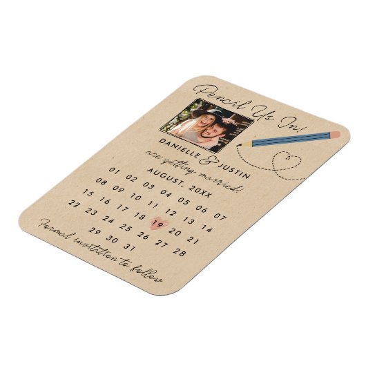 Moderner Kalender Save the Date Magnet (Linke Seite)