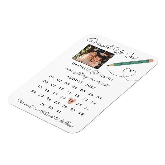 Moderner Kalender Save the Date Magnet (Linke Seite)