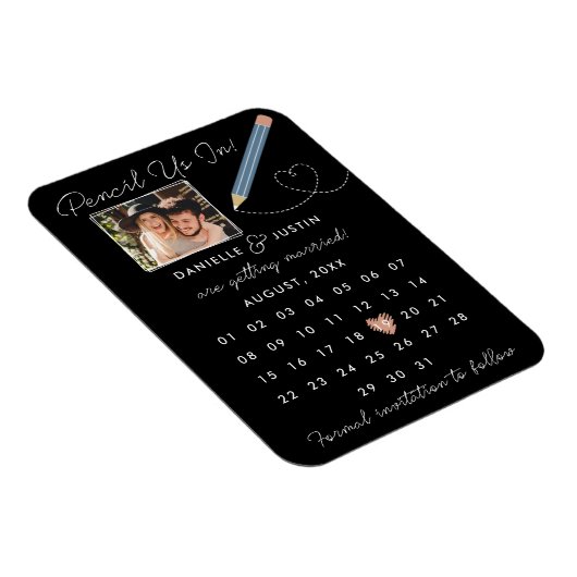Moderner Kalender Save the Date Magnet (Rechte Seite)