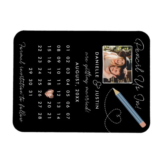 Moderner Kalender Save the Date Magnet (Horizontal)