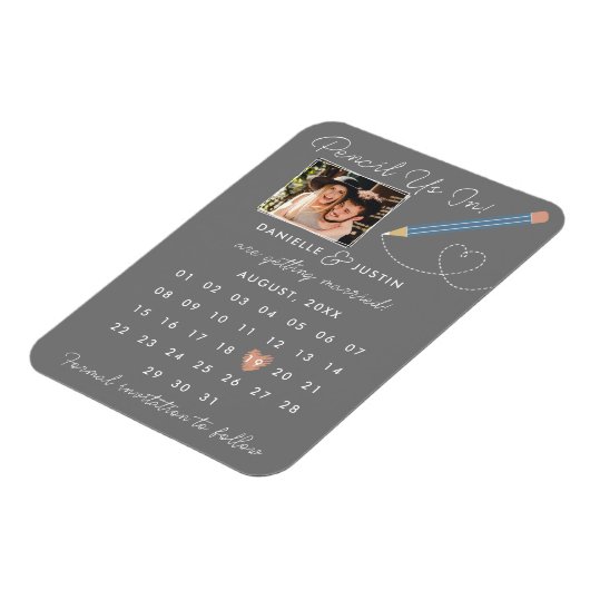Moderner Kalender Save the Date Magnet (Linke Seite)