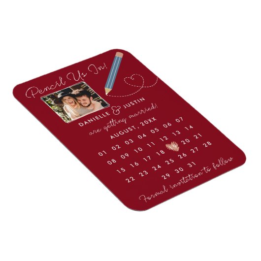 Moderner Kalender Save the Date Magnet (Rechte Seite)