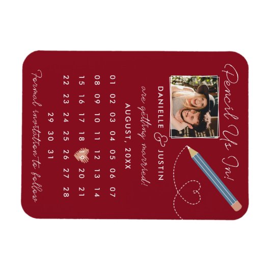 Moderner Kalender Save the Date Magnet (Horizontal)