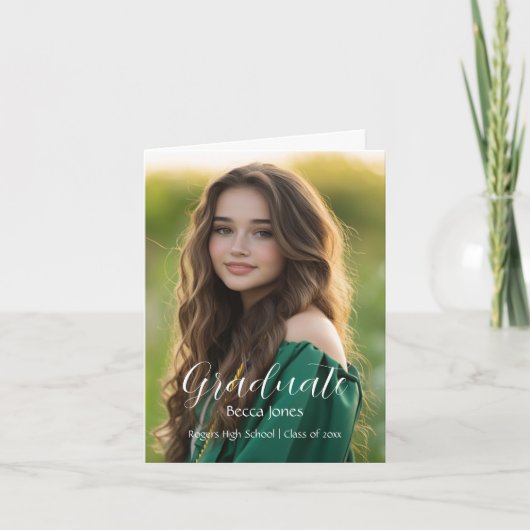 Moderner Kalligrafie-Foto-Abschluss Ankündigung (Vorderseite)