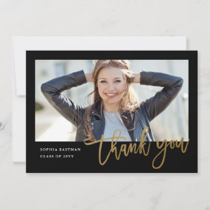 Moderner Kalligrafie-Foto-Abschluss Dankeskarte